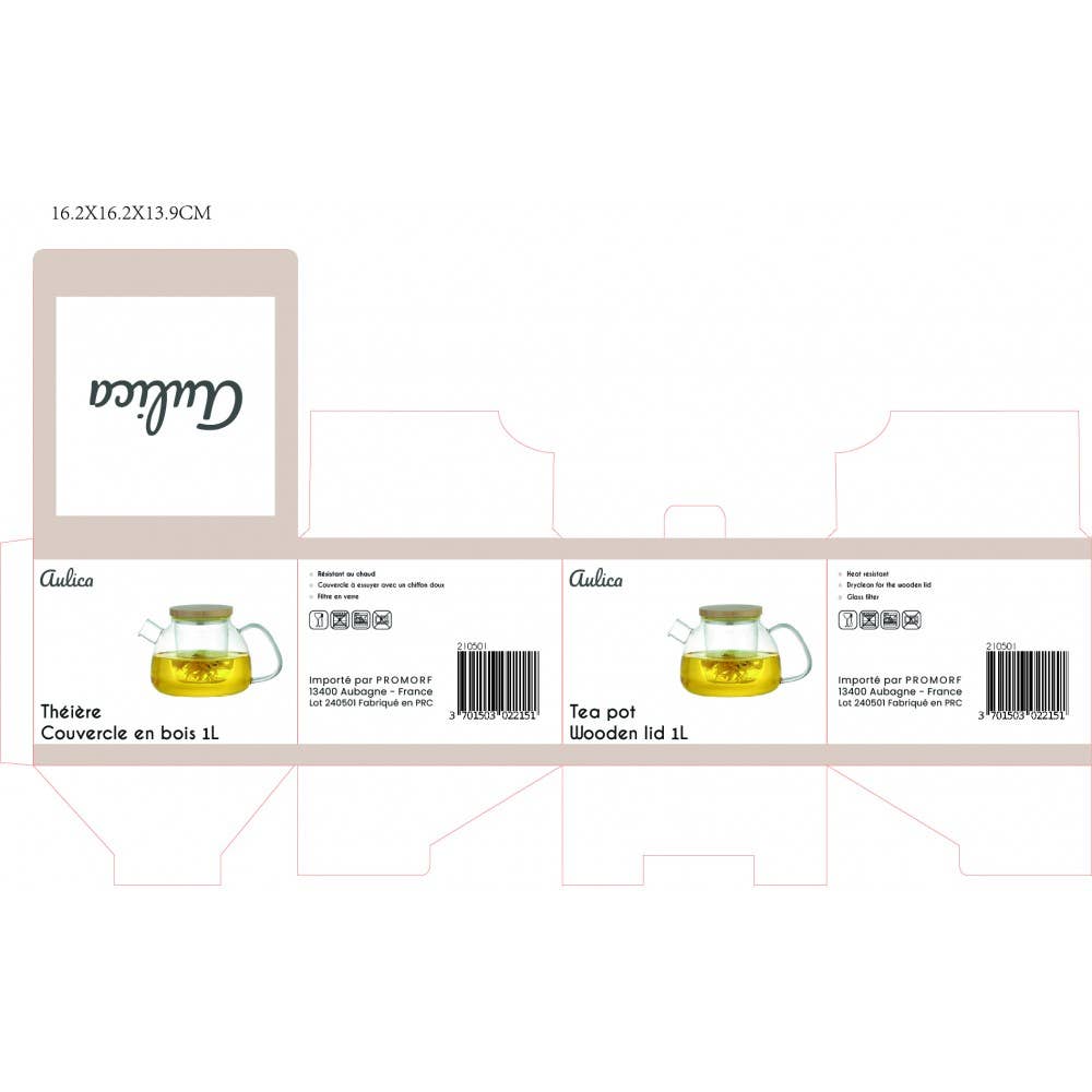 AULICA – wholesale Tea pot – 1l teapot with wooden lid3