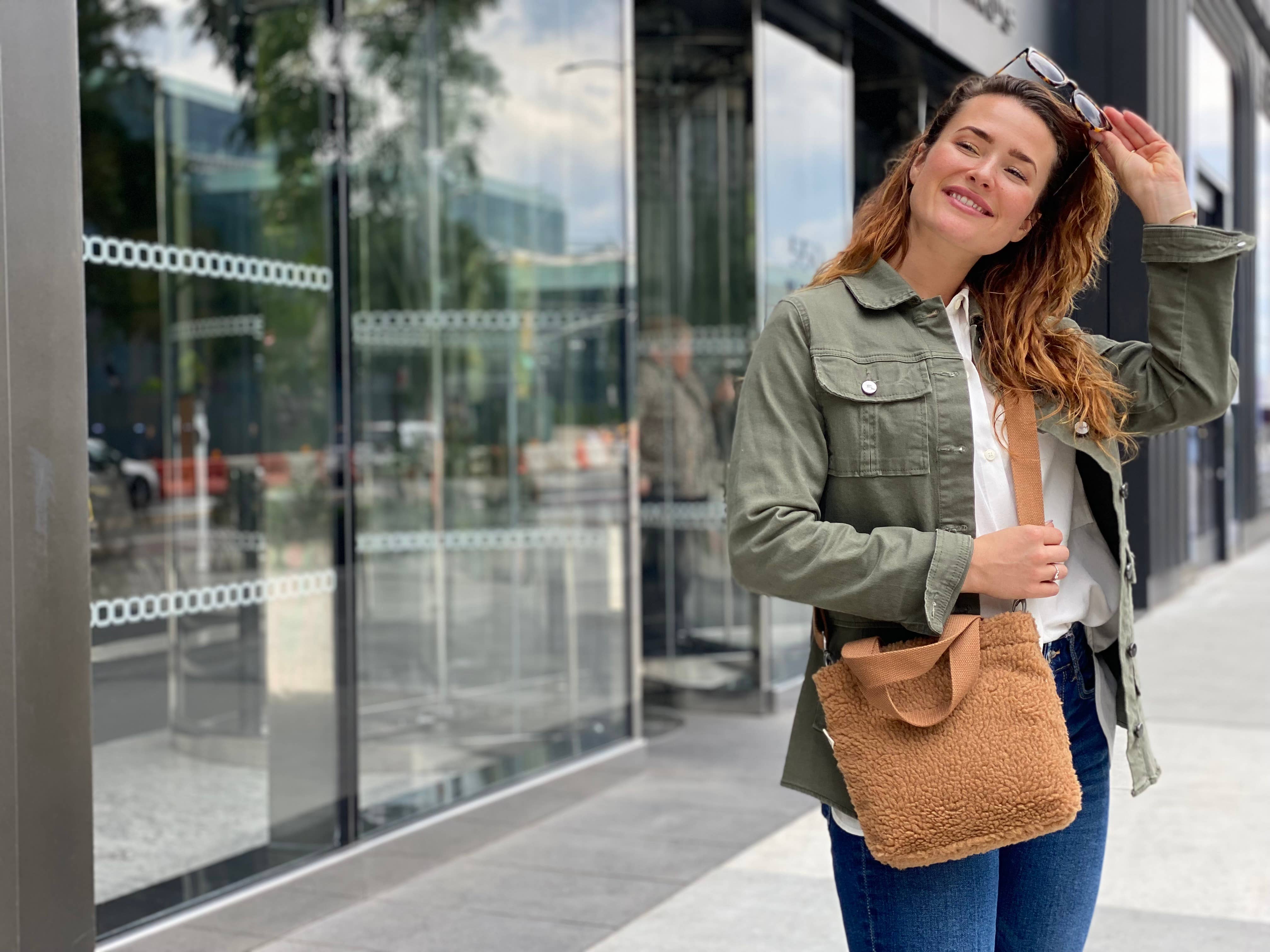 Quilted Koala - Wholesale Crossbody Bag - Women's - Sherpa Midi Town Crossbody Bag - Mocha2