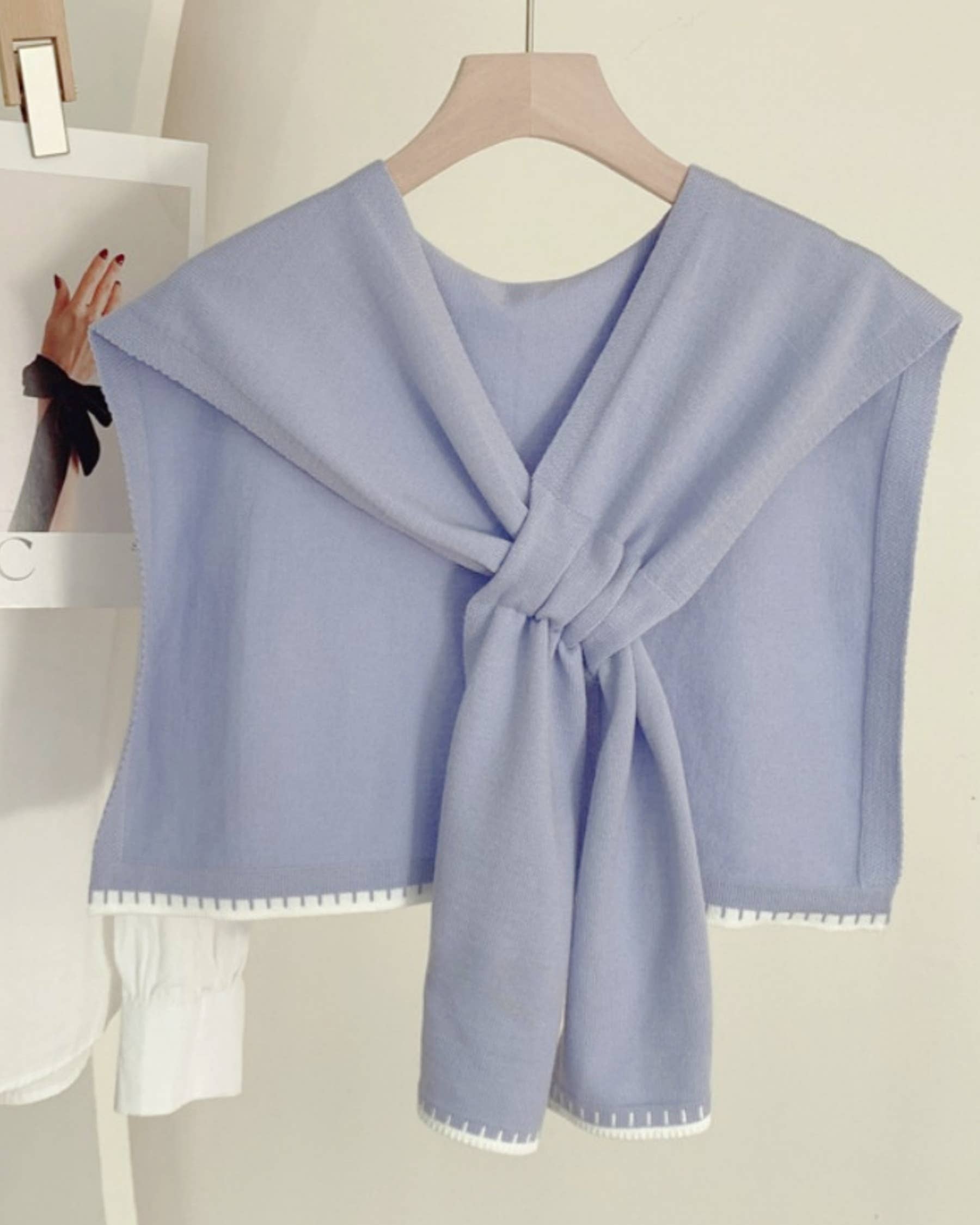 JC Sunny Fashion - Wholesale Capelet - Women's - Stylish Mini Shoulder Cover with Cross-Front Scarf 3