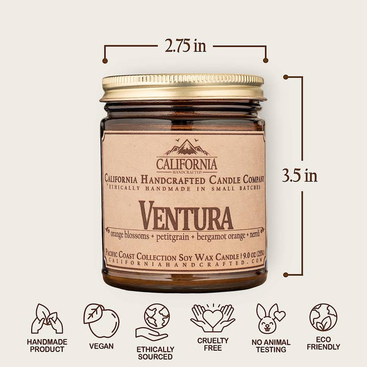 California Handcrafted - Wholesale Jar/Filled Candle - Ventura Coconut Apricot Jar Candle2