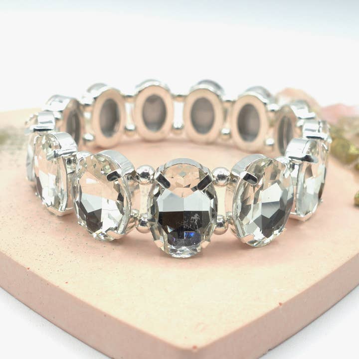 LUCE - Elastische armband met ovale gefacetteerde stenen voor wholesale door Daemon srls