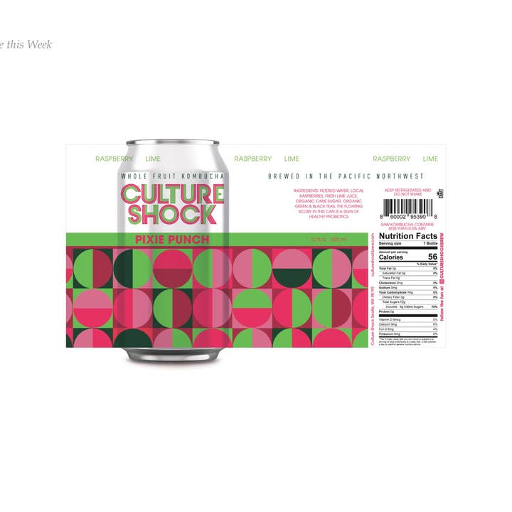 Culture Shock Brew - Wholesale Kombucha - Kombucha, Pixie Punch, raspberry lime3