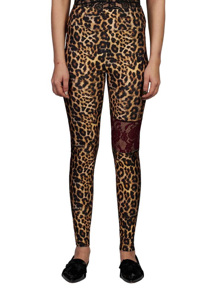 Leggings in Leopard Print and Lace for wholesale by Amy Page DeBlasio