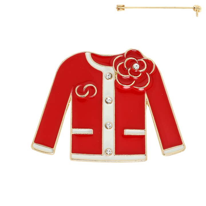 SP Sophia Collection - Wholesale Brooch - Fashionista Flower Cardigan Brooch Pin