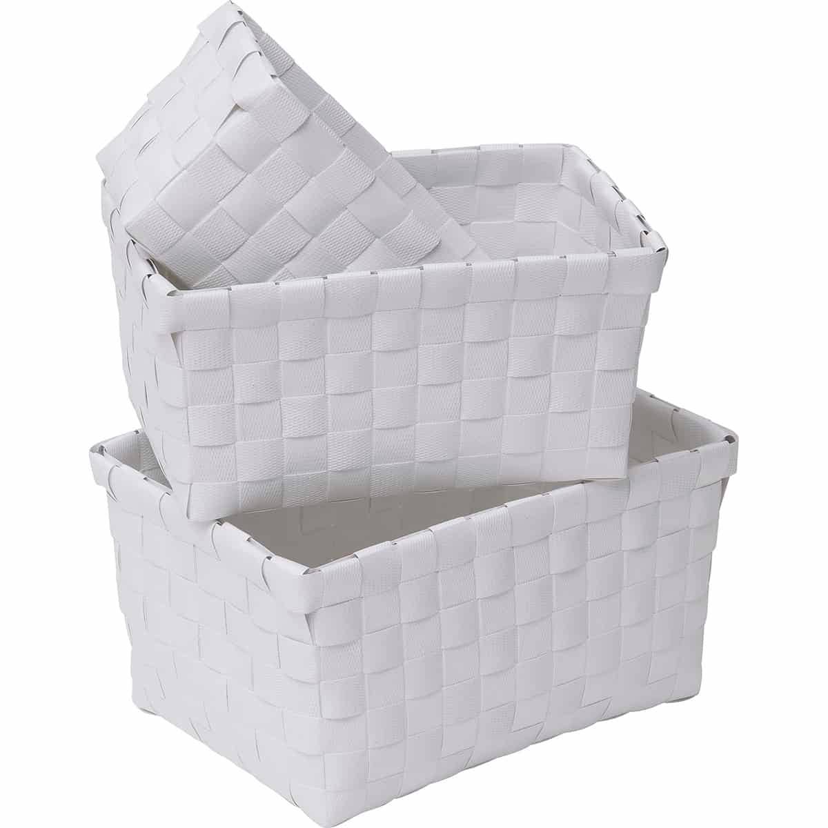 Evideco French Home Goods - Wholesale Basket - White Checkered Woven Baskets Set of 32