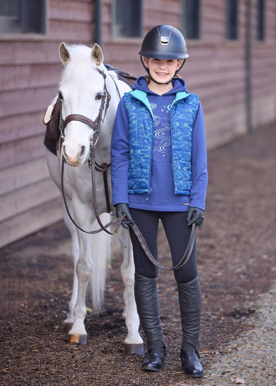 Kerrits - Vendita all'ingrosso Gilè imbottito - Bambini - Gilet da Equitazione Trapuntato Reversibile per Bambini Ride the Wind2