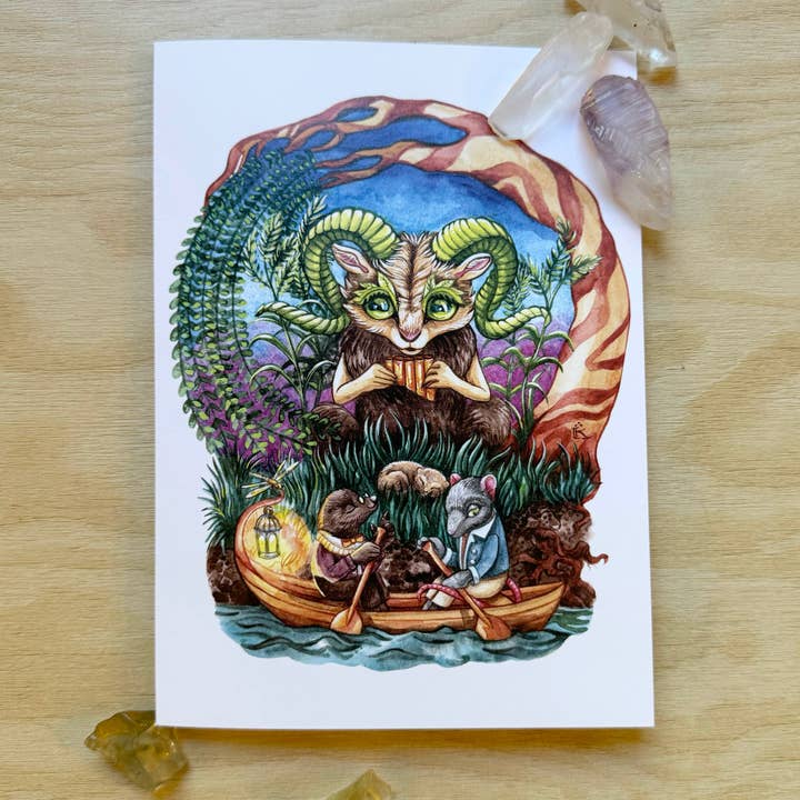 Secret Creatures - Wholesale Everyday Greeting Card - "Wind in the Willows", Pan Design 5" x 7" Greeting Card2