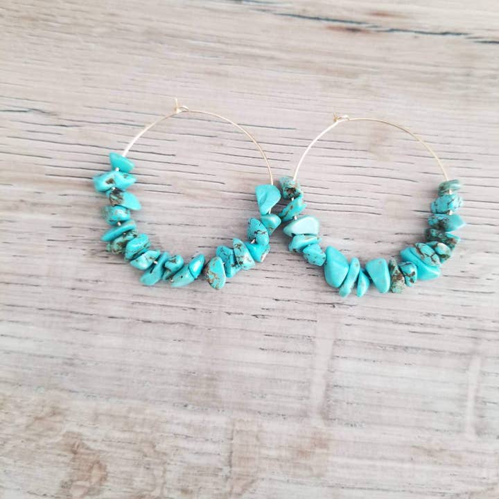 Turquoise Ella oorbellen voor wholesale door Elle Brands LLC
