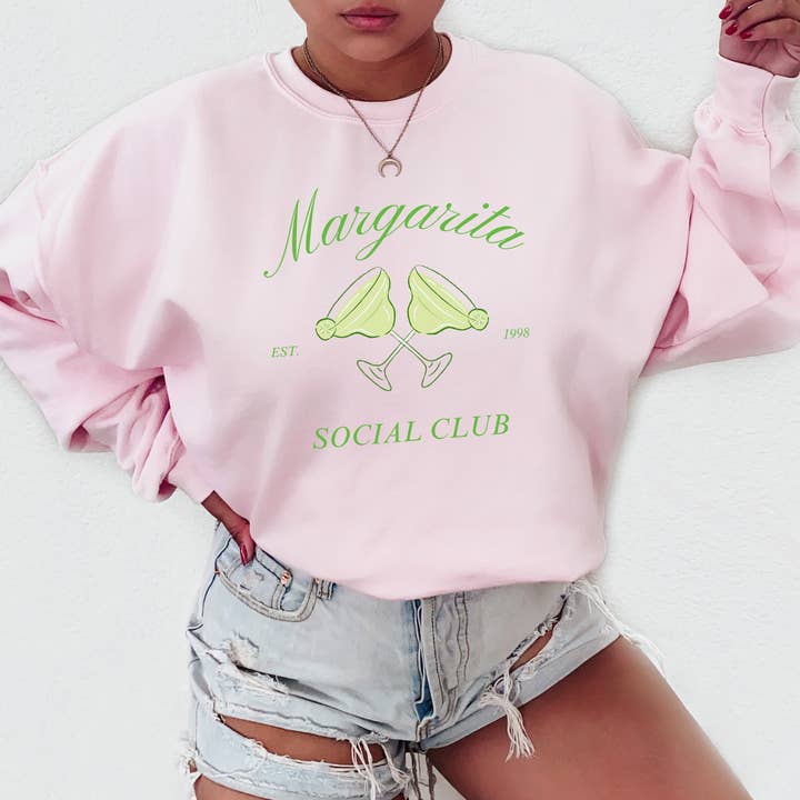 Bash - Wholesale Graphic Sweatshirt - Women's - Margarita Social Club, Graphic Apparel, Margaritas