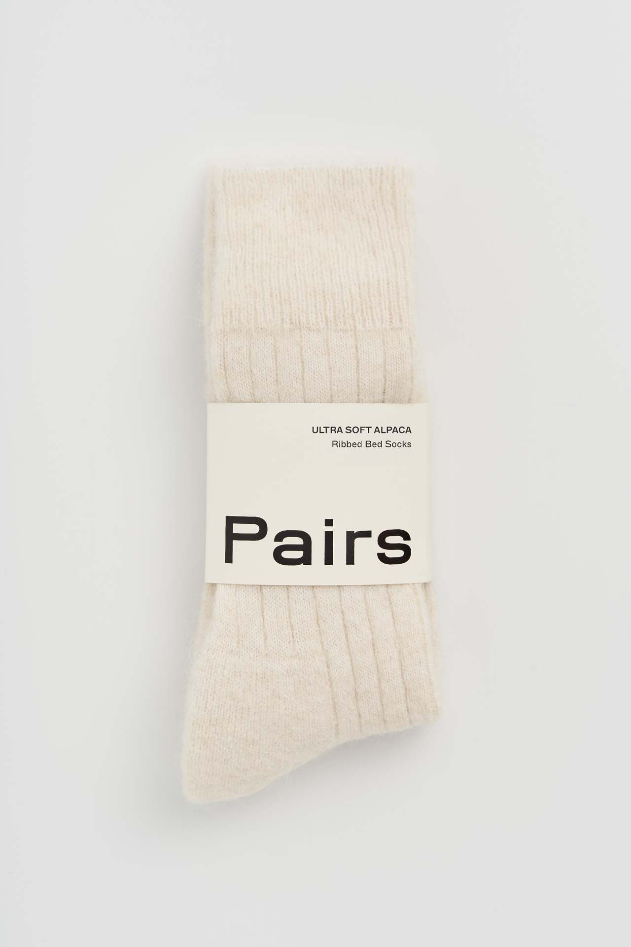 Pairs Socks – Engroshandel Strømper - Unisex – Clotted Cream Ultra Bløde Alpaka Ribstrikkede Senge Sokker3