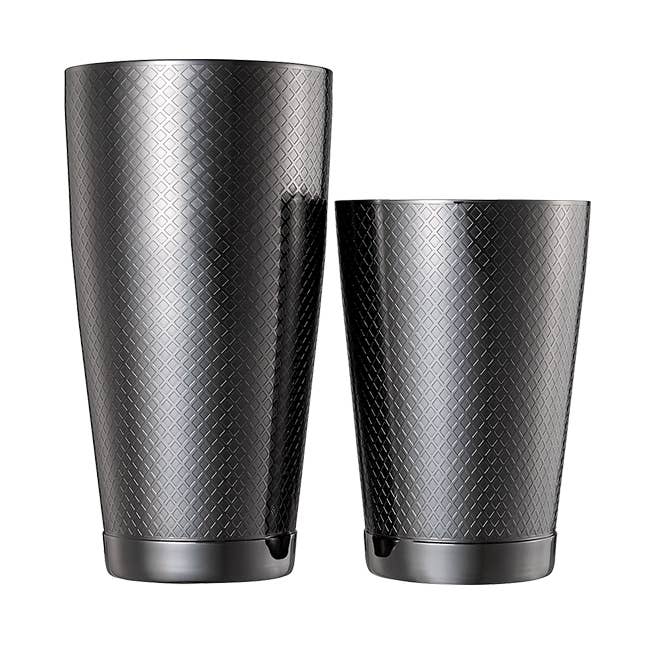 Barfly Diamond Lattice Shaker Set, Black for wholesale by Barfly Mixology Gear & Mercer Culinary