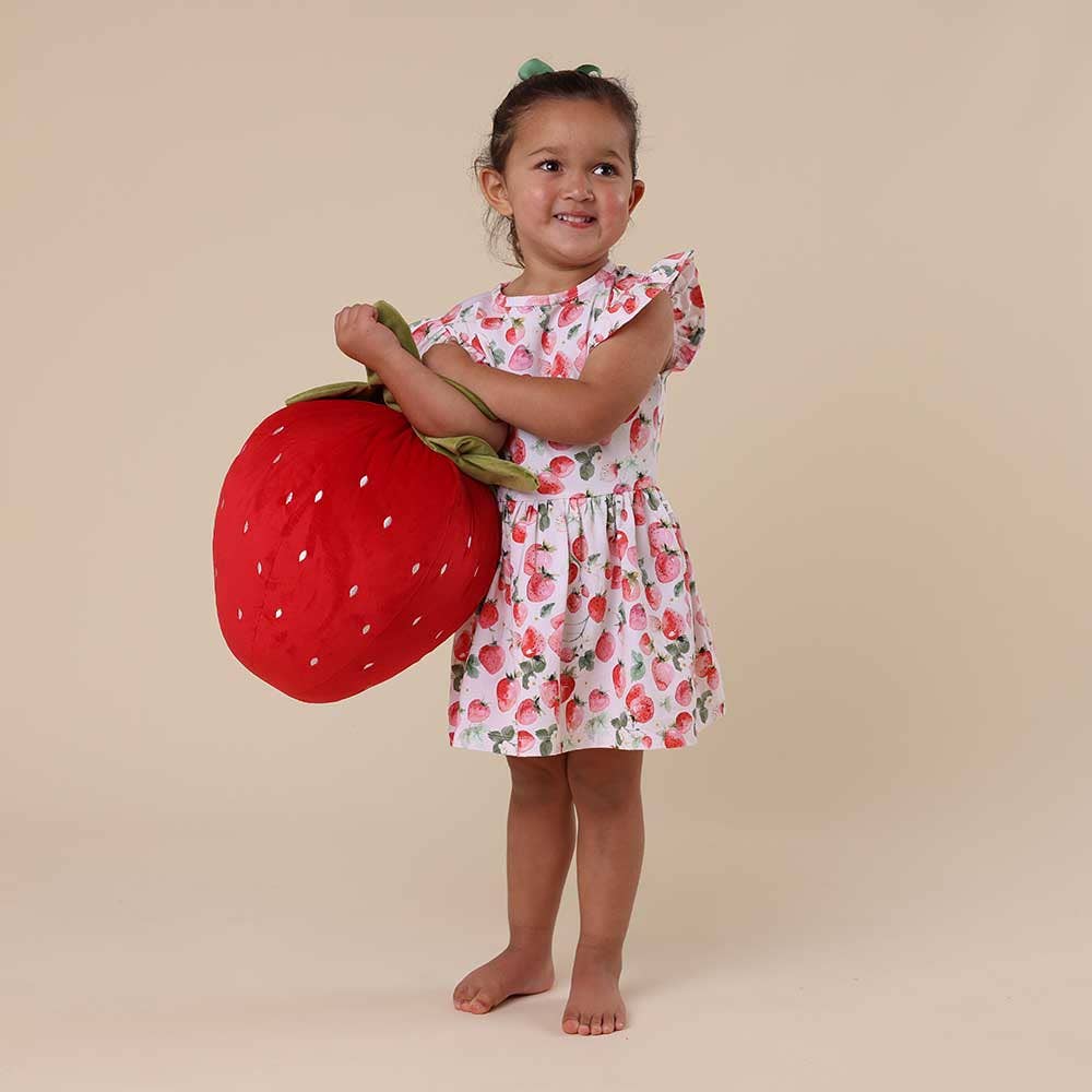 Snuggle Hunny - Wholesale Dress – Baby - Strawberry Short Sleeve Organic Dress7
