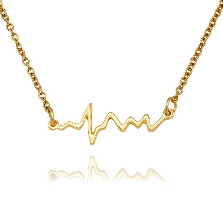 Quan Jewelry - Vendita all'ingrosso Collana con ciondolo/pendaglio - Collana con cardiogramma Macaria, regalo per infermiera31