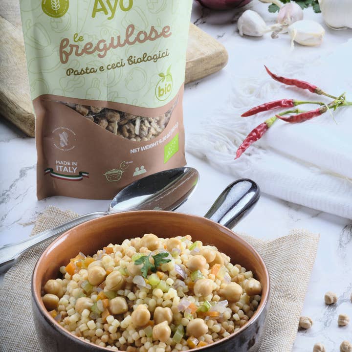 Ayo' Alimenti - Wholesale Pasta - Le Fregulose, Dehydrated Organic Pasta and Chickpea Soup