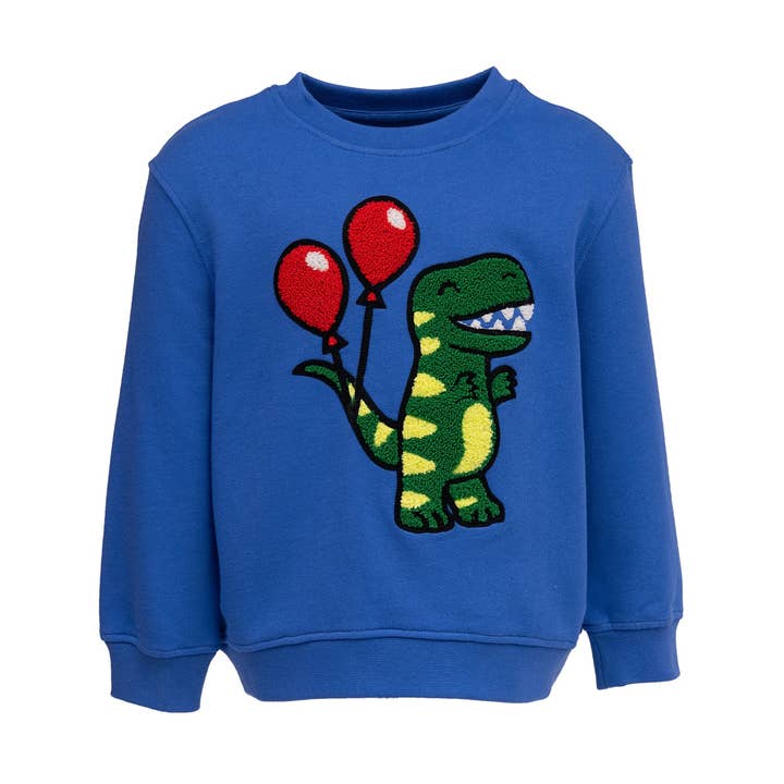 KONINGSBLAUW SWEATSHIRT MET DINOSAURIËRS VOOR KINDEREN voor wholesale door CHIO MI
