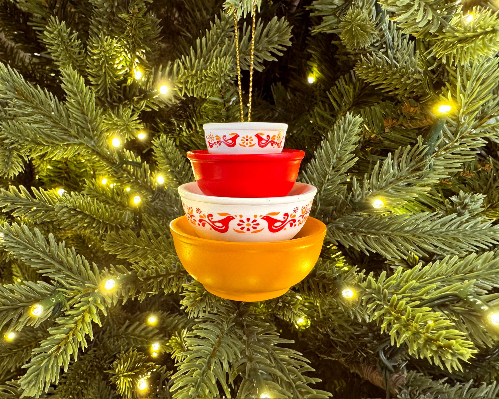 Twinkltoast - Vente Objets de décoration - Ornement de Bol Inspiré de Mini Pyrex | Décor de Noël Rétro3