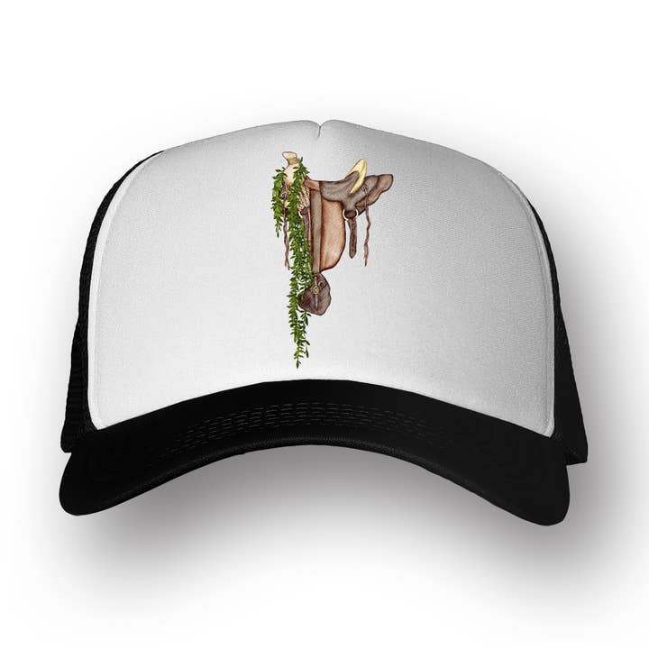 Maile Hawaiian Tree Saddle | Trucker Hat for wholesale by Malina Prints