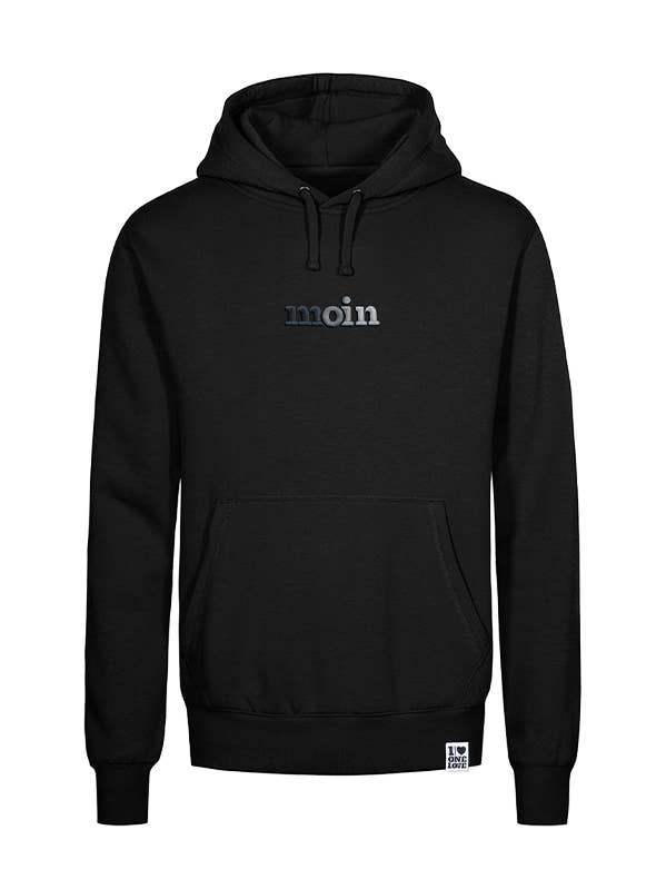 Sudadera con capucha Moin Premium Stick unisex negra para venta al por mayor de ONELOVE