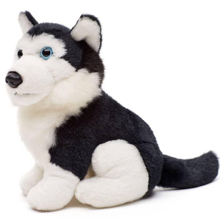 Uni Toys - Wholesale Stuffed/Plush Toy - Kids & Baby - Husky Plushie, sitting (black) - cuddly/plush toy