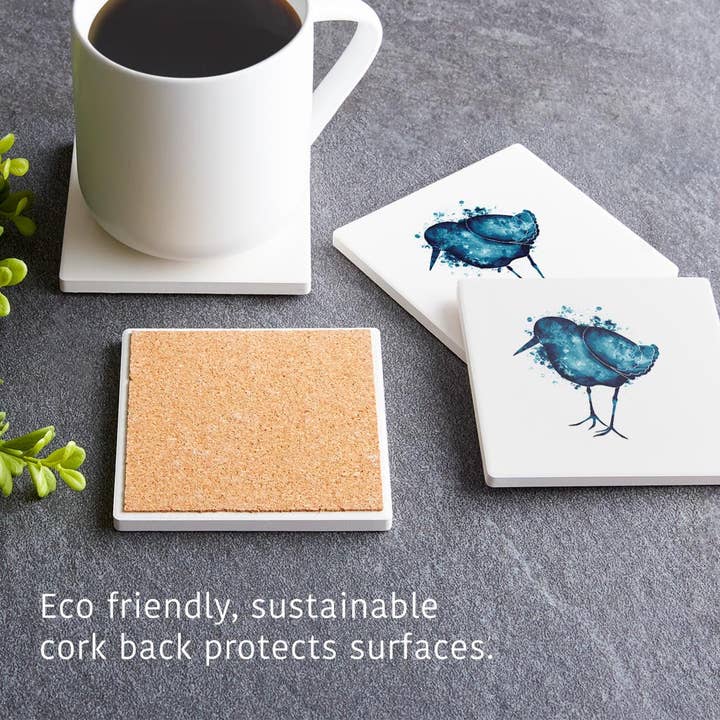 Love Local - Wholesale Coasters - East Coast Water Color Sand Piper | Absorbent Coasters | Set of 4 | Min 24