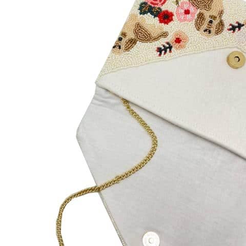 Pizzazz, Inc. - Wholesale Clutch Bag - Women's - FLORAL PUPPY BEADED CLUTCH1