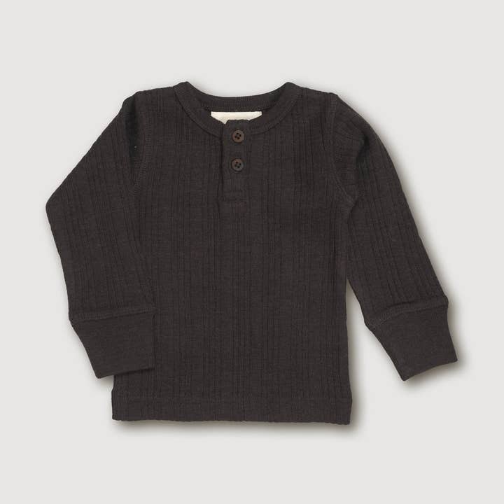 Wool Rib henley-top - Storm for engroshandel hos Finch & Fable
