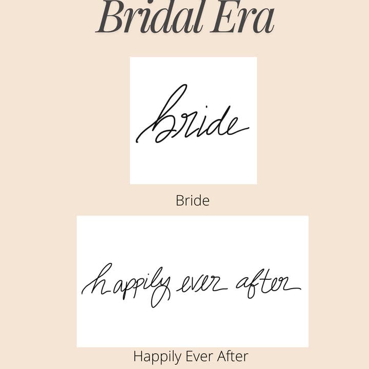 Confezione da 2 | Tatuaggi Temporanei Sposa Era Nuziale per la vendita all'ingrosso da parte di Words for a Season