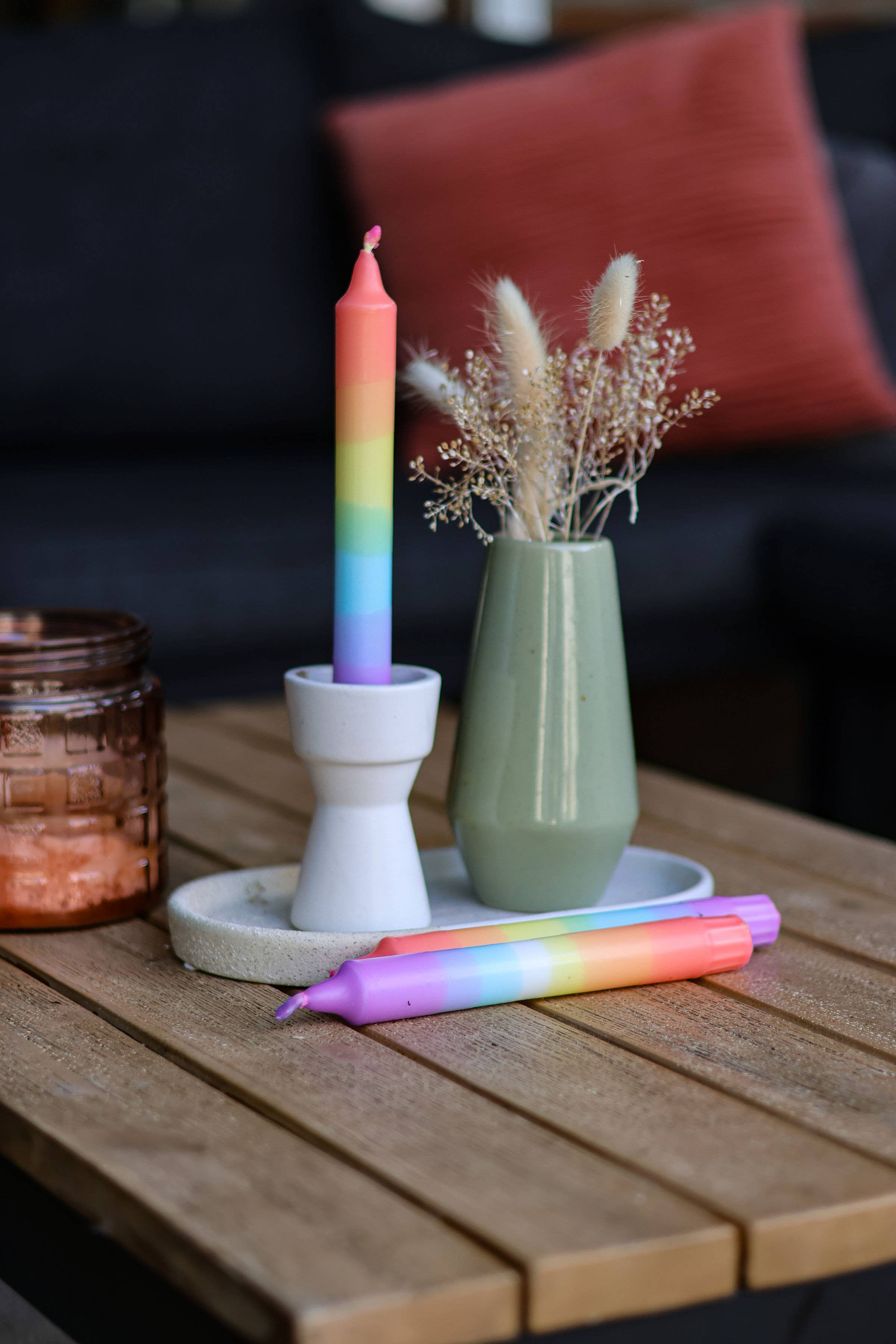 Dippy – Vela/castiçal cónico por atacado – Coleção Arco-Íris4