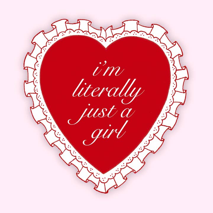 Ich bin nur ein Mädchen-Sticker für den Großhandel von Golden Hour Press Co.