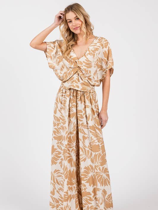 Final Touch - Wholesale Pants - Women's - Print Elastic Waist Wide Leg Pants - VP3571