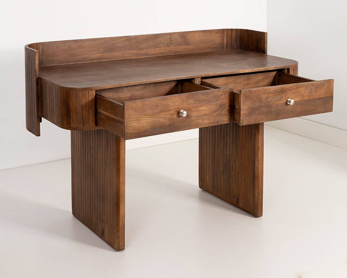 Gdeco - Wholesale Console tafel - Bureau van mangohout met 2 lades, 130 x 60 x 90 cm2