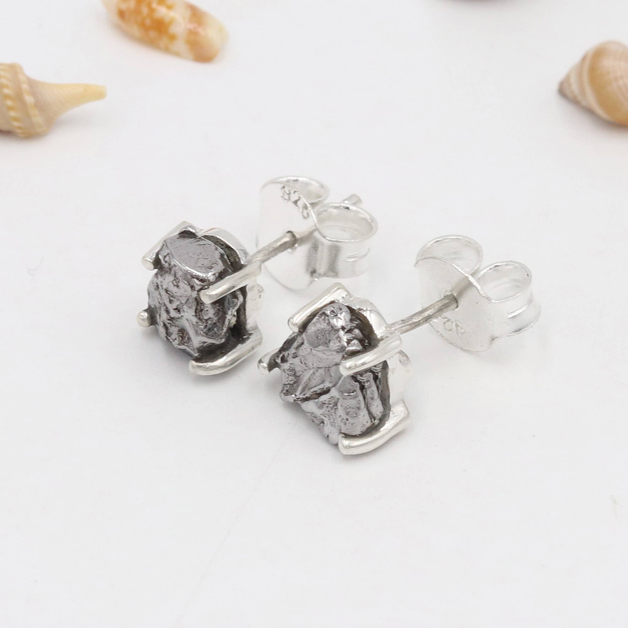 Jay Jools - Vente Clous d'oreille - Boucles d'oreilles clous météorite : Bijoux spatiaux uniques en argent 9252