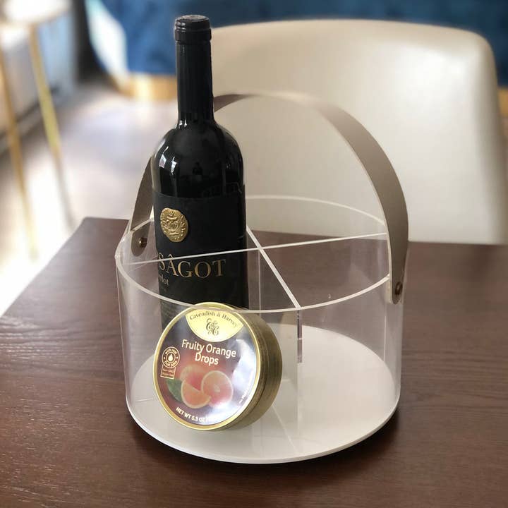 Boker-Tov Shalom - Wholesale Flatware Caddy - Lucite Caddy with Leatherette Handles1