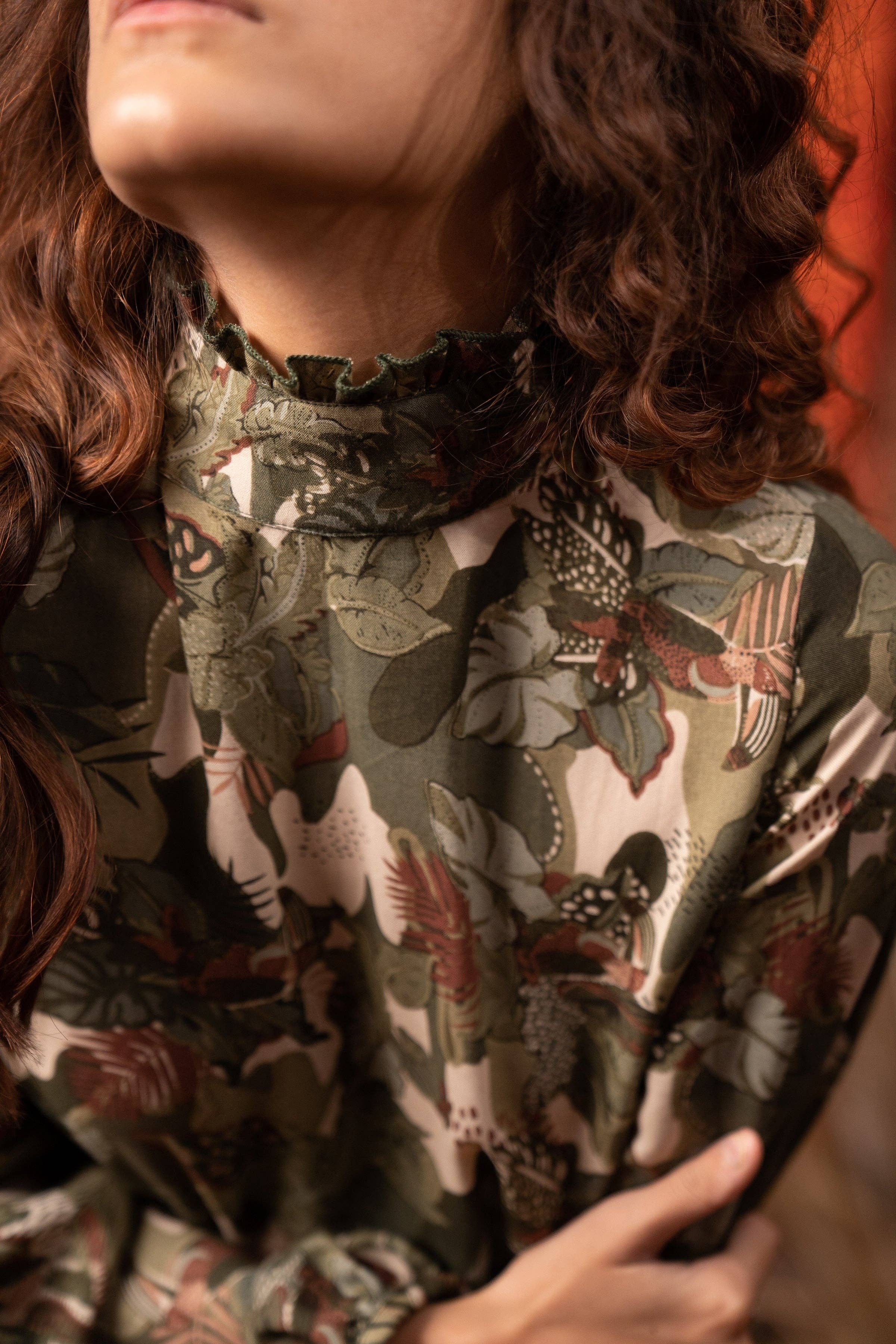 Label Reyya - Vendita all'ingrosso Vestito - Donna - Abito midi Afro Olive Jungle3