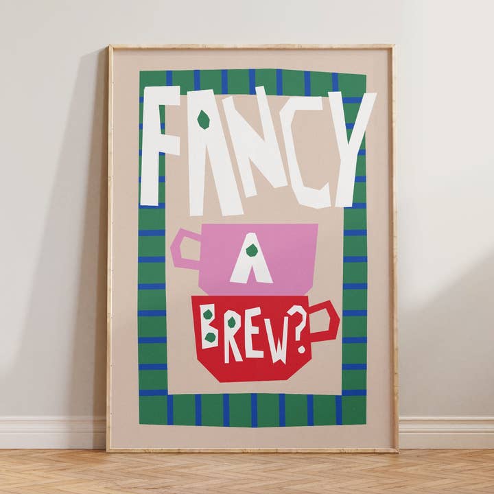 Fancy a Brew Print for wholesale by Lune Club