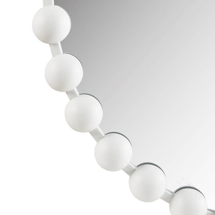 Olliix - Wholesale Wall Mirror - Round Iron Framed Wall Decor Mirror, Matte White4