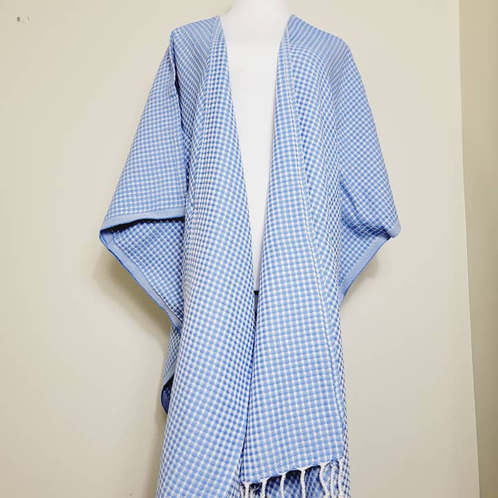 Strand cover-up, Håndlavet Lys Jakke Blå for engroshandel hos EBRU Home