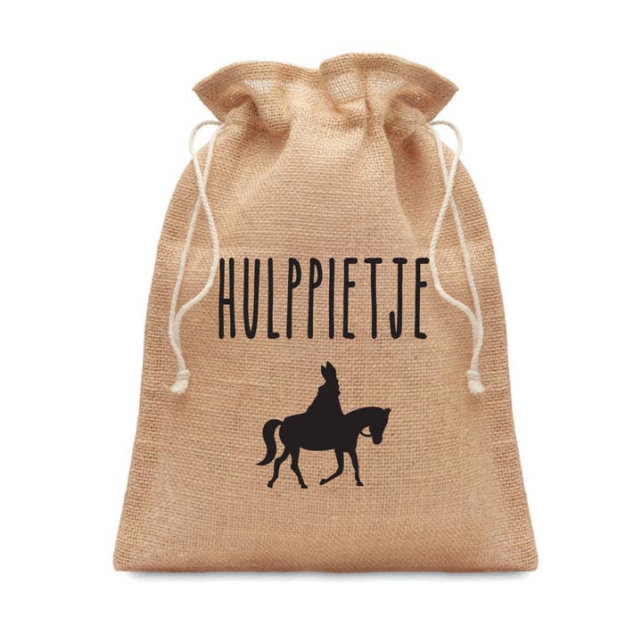 Jute Bag of Pepernoten 'Little Helper Piet' Sint for wholesale by Sproetiz