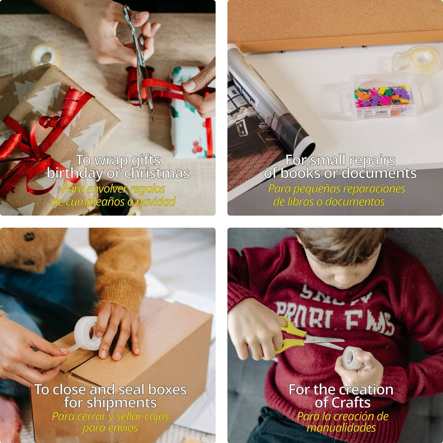 MEDEL OFFICE - Vente Rubans adhésifs - Ruban adhésif transparent multifonction 12 mm x 66 m, lot de 82