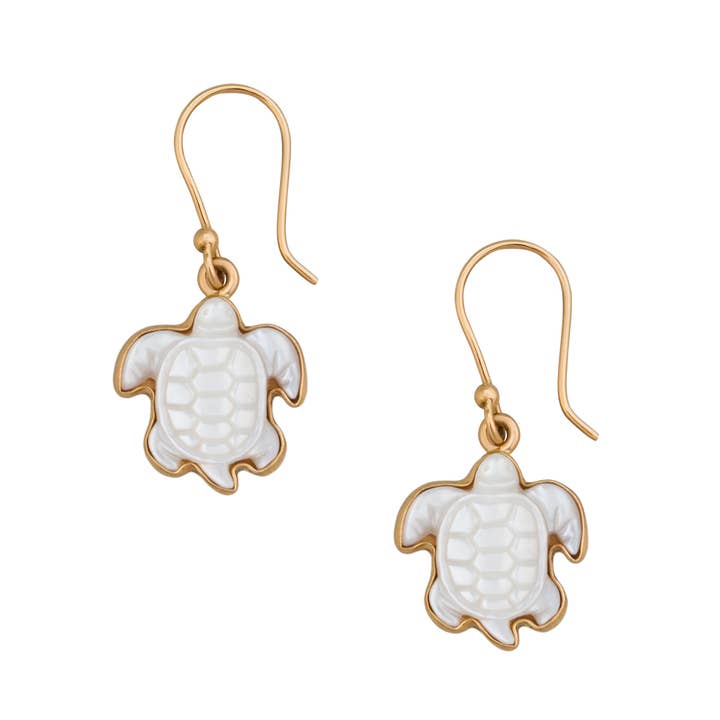 Alchemia Mother of Pearl Sea Turtle Earrings for wholesale by Charles Albert Inc