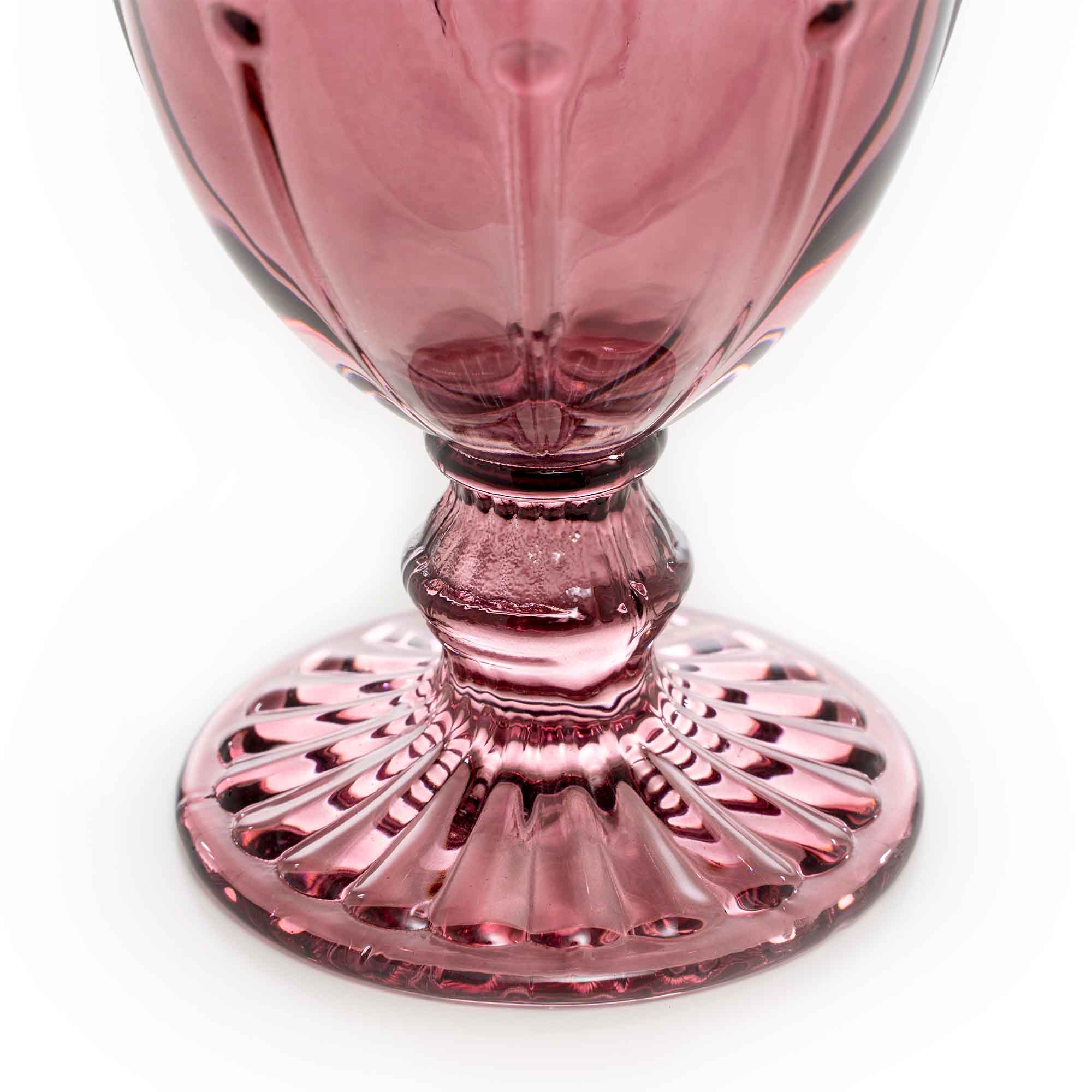Embossed Glass Goblet 6½" 10oz 6pc/box - Blush for wholesale on Faire5