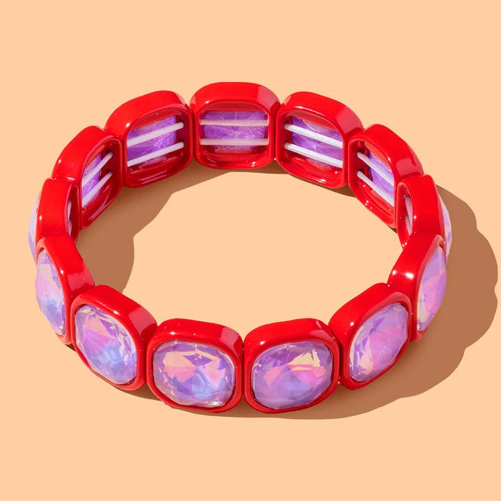 Taylor Elliott Designs - Wholesale Beaded Bracelet - Stretch Bracelet - Enamel w/ Large Stones - Elise