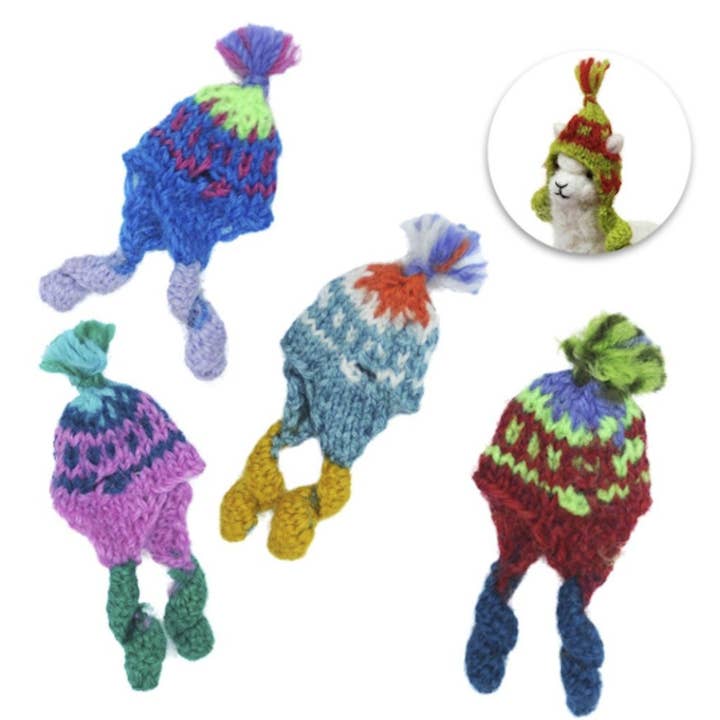 Lanart Alpaca - Wholesale Doll Clothing - Kids - Handknit Chullos: Mini Hats Custom for 12” Alpacas