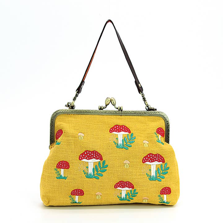 COMECO INC - Wholesale Crossbody Bag - Women's - Mushrooms Kisslock Bag