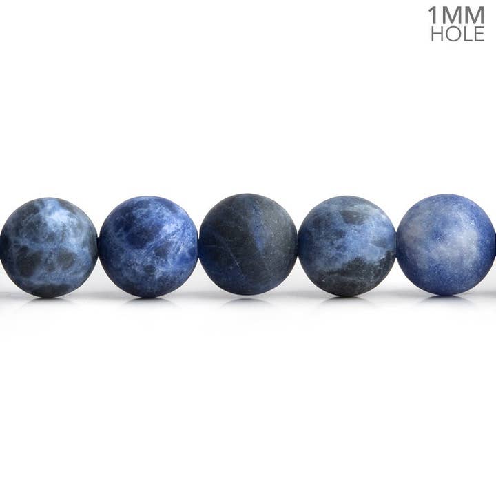 The Bead Traders - Wholesale Beads - 8mm Matte Sodalite Plain Round Beads 15 inch 45 pieces