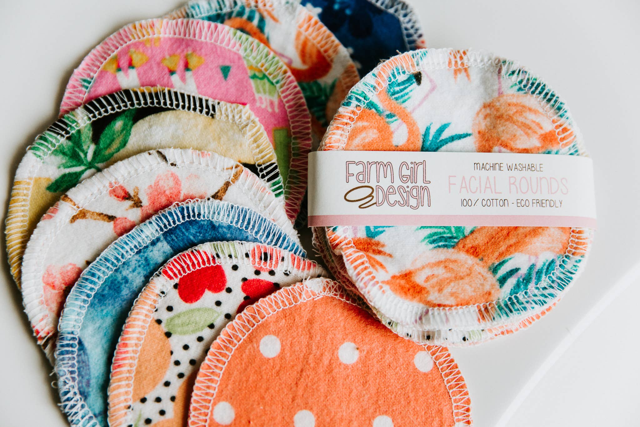 Farm Girl Design - Vente Disque de coton - Rondes faciales réutilisables0