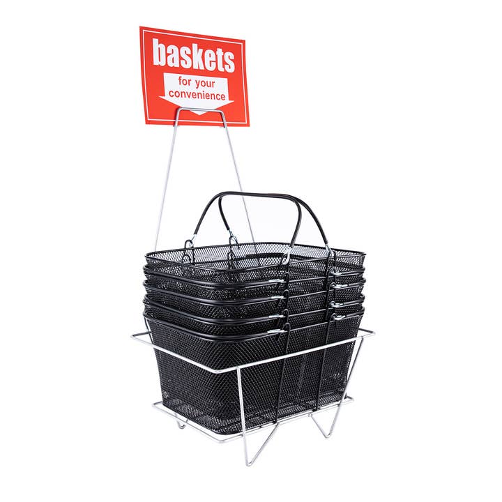 Store Supply Warehouse - Wholesale Shopping Cart - Black Metal Shopping Basket Set - 12 Baskets5