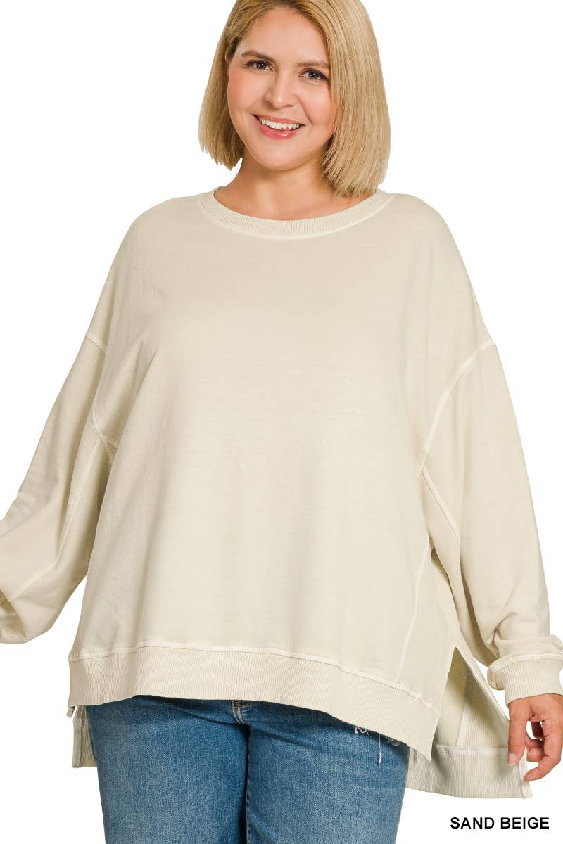 Vanilla Monkey – wholesale Sweatshirt – Women's – Plus F/terry Pigment Dye And Enzyme Washing Pullover8