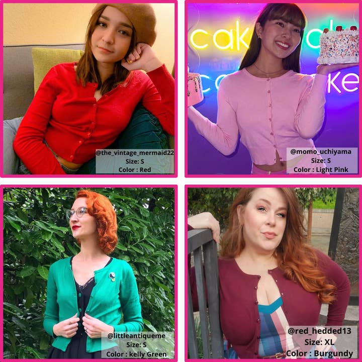 Mak - Wholesale Cardigan - Women's - Long Sleeve Crewneck Cropped Cardigan Sweater MK5502