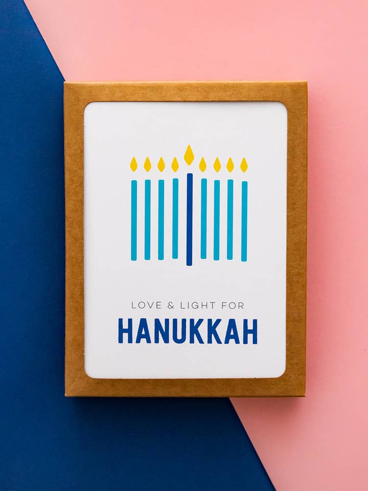 Minimal Menorah Hanukkah card | greeting card box set for wholesale by Graphic Anthology Greeting Cards